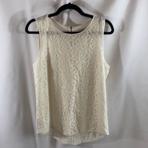Loft off white lace top L